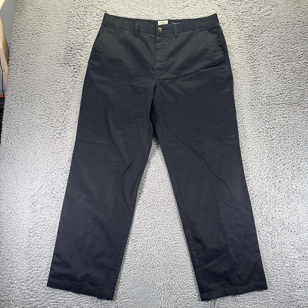 St. John's Bay Worry‎ Free Pant Mens 36x32 Blue Cotton Chino Straight Preppy